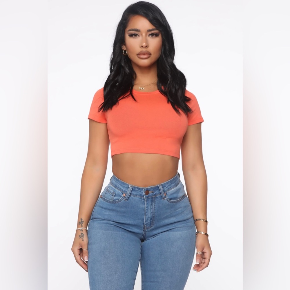 Robin Super Crop Tee-Orange